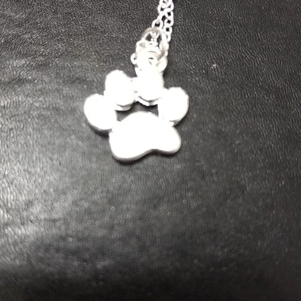 Paw print necklace earrings and bracelet matching set